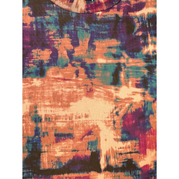 Nina Parker Midi Dress Mesh Abstract Form Fitting Multicolor Size 1X - Picture 5 of 11